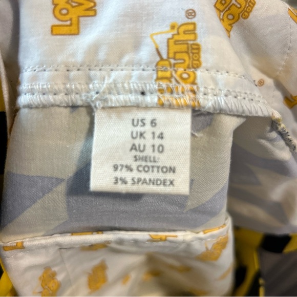 LOUD MOUTH Yellow/Black geometric Golf 4 pocket Shorts Size 6-NWOTS - Picture 5 of 6